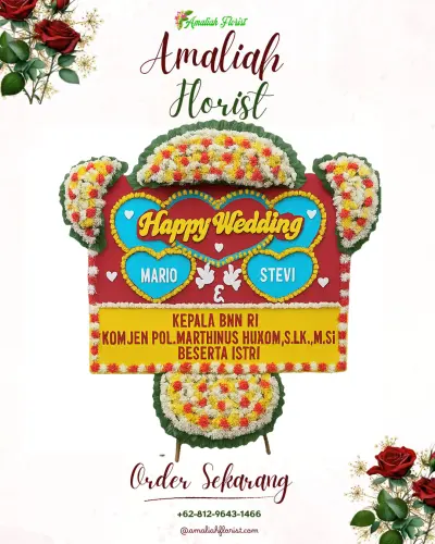 Karangan Papan Bunga Pernikahan di Blimbingwuluh